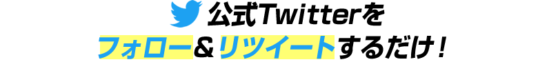 応募方法は簡単！公式Twitterをフォロー&リツイートするだけ。